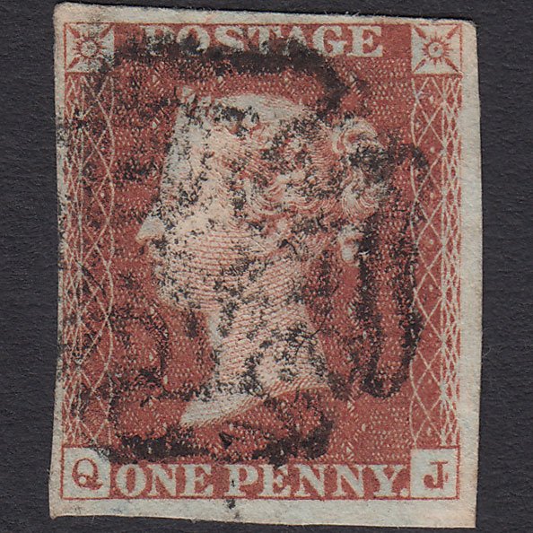 GB QV 1841 1d Red-brown (Plate 22) SG8-B1(1) QJ FU Missing Imprimatur 4M MX