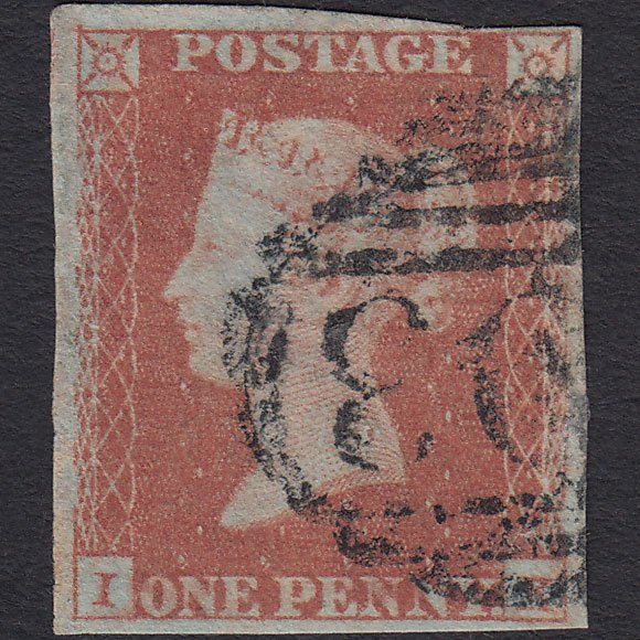 GB QV 1841 1d Red-brown (Plate 91) SG8-B1(1) IK GU 4 Margins