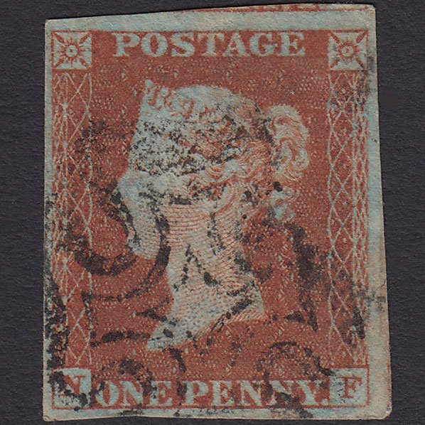 GB QV 1841 1d Red-brown (Plate 22) SG8-B1(1) NF FU Missing Imprimatur 4M MX