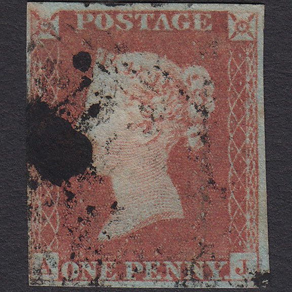 GB QV 1841 1d Red-brown (Plate 76) SG8-B1(1) AJ FU Missing Imprimatur 4M