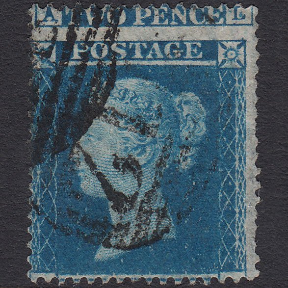 GB QV 1854 2d Pale Blue (Plate 4) SG20-F1(2) BL FU Huge Misperf
