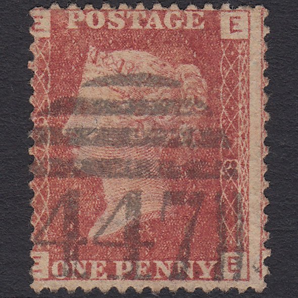 GB QV 1864 1d Lake-red (Plate 78) SG44-G1(2) EE FU Leeds 447 Misperf