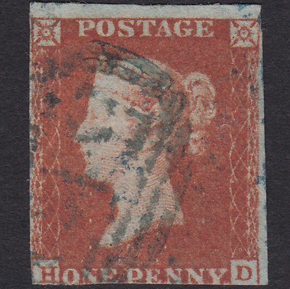 GB QV 1841 1d Red-brown (Plate 92) SG8-B1(1) HD GU Blue Cancel