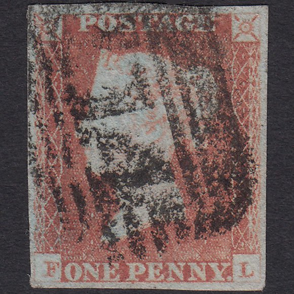 GB QV 1841 1d Pale Red-brown (Plate 84) SG9-B1(3) FL GU 4M Dundee 114