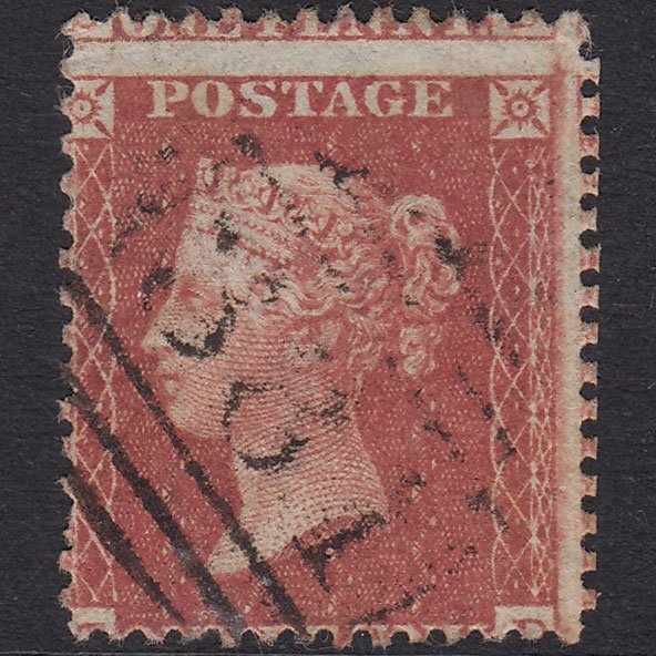 GB QV 1856 1d Red-Brown Plate 27 SG29-C8(1) TD FU Horsham 381