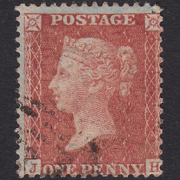 GB QV 1856 1d Red-Brown Plate 44 SG29-C8(1) JH FU Light Cancel