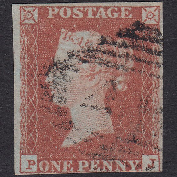GB QV 1841 1d Red-Brown Plate 92 SG8-B1(1) PJ FU 3 Margins Ballymena 46