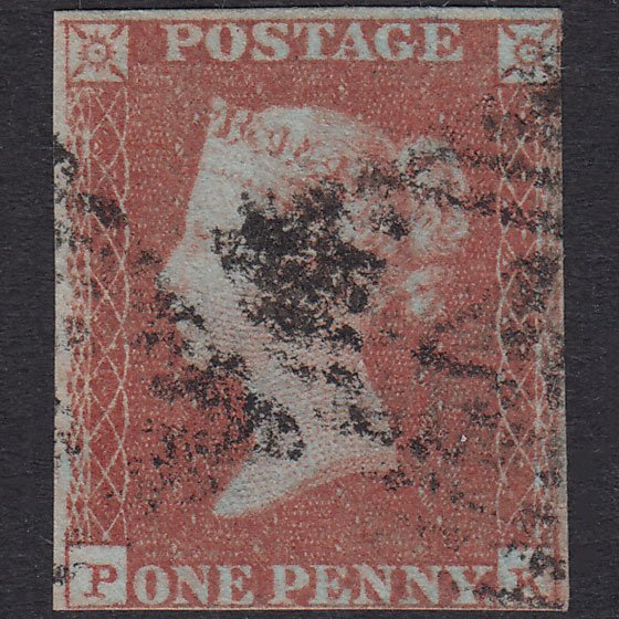 GB QV 1841 1d Red-Brown Plate 92 SG8-B1(1) PK FU Nr 4M Ballymena 46
