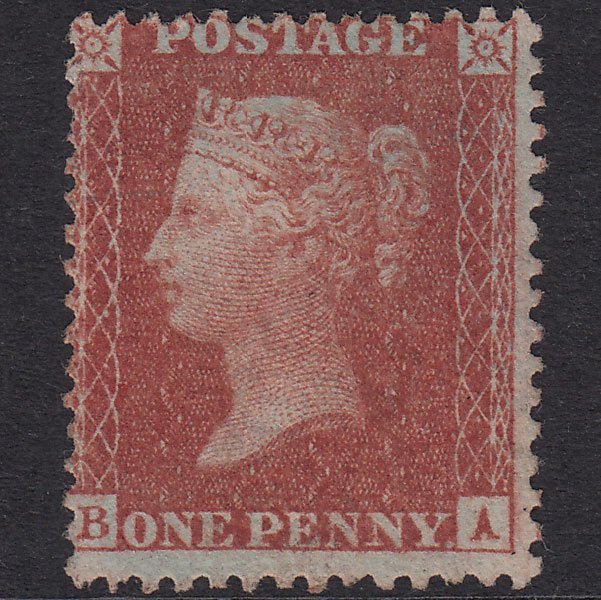 GB QV 1856 1d Red-Brown Plate 30 SG29-C8(1) BA FINE UNUSED