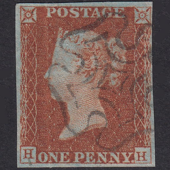 GB QV 1841 1d Red-Brown Plate 22 SG8-B1(1) HH GU Missing Imprimatur 4M MX