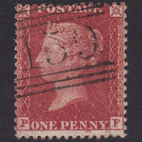 GB QV 1857 1d Rose-Red Plate 61 SG40-C10(1) PF VFU Glasgow 159