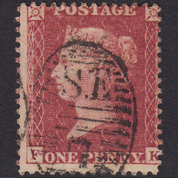 GB QV 1857 1d Deep Rose-Red Plate 47 SG41-C10(2) FK FU London D&S Se7