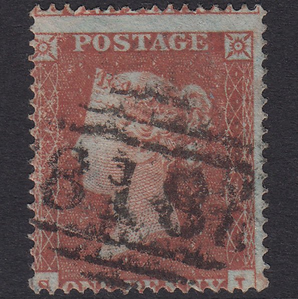 GB QV 1854 1d Red-Brown Plate 174 SG17-C1(1) SJ Tunbridge 818 Misperf
