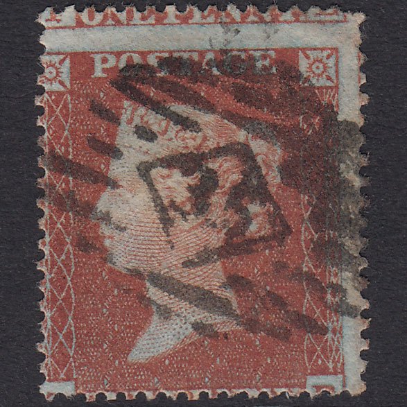 GB QV 1854 1d Red-Brown SG17-C1(1) ?? GU London IS 35 Misperf