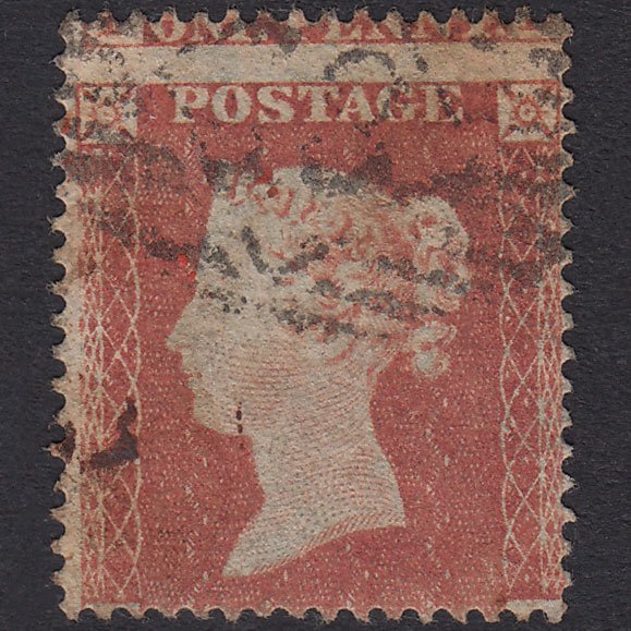GB QV 1854 1d Red-Brown SG17-C1(1) ?? GU Misperf