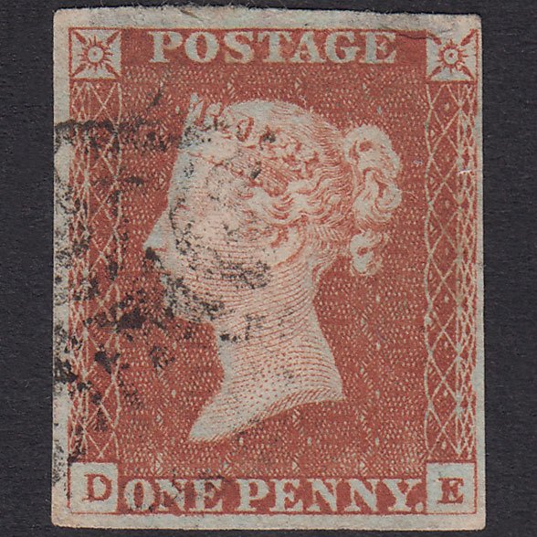 GB QV 1841 1d Red-Brown Plate 27 SG8-B1(1) DE PU 4M Welshpool MX?