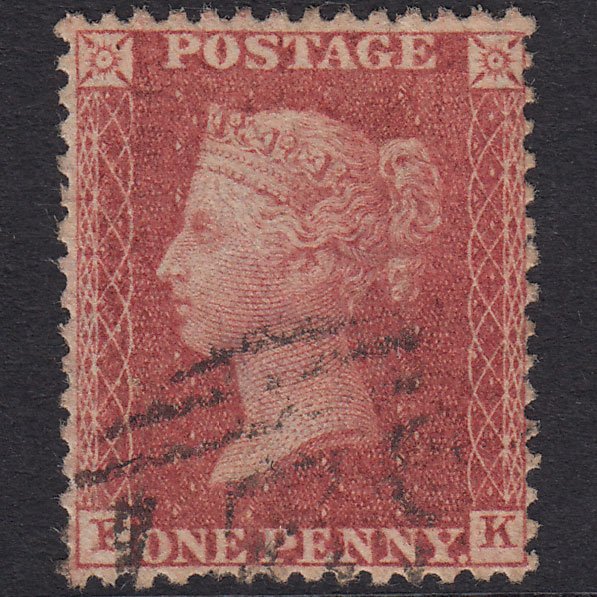 GB QV 1861 1d Plate R16 SGC13(3) FK FU Light Cancel Very Well Centred