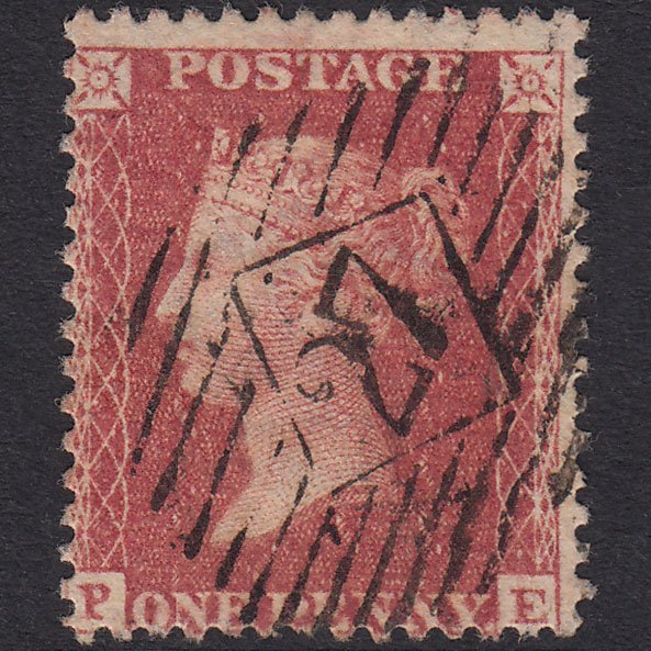GB QV 1857 1d Rose-Red Plate 60 SG40-C10(1) PE FU London IS 27