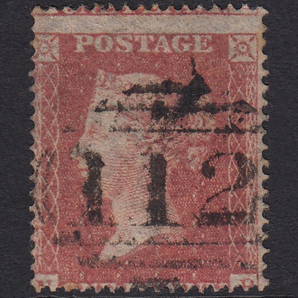 GB QV 1857 1d Rose-Red Plate 48 SG36-C11 NB GU Braintree 112