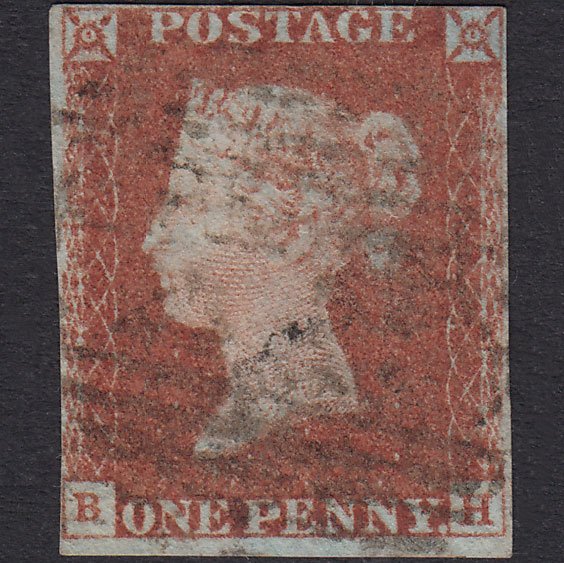GB QV 1841 1d Red-Brown Plate 71 SG8-B1(1) BH GU Nr 4 Margins