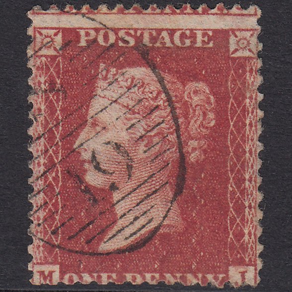 GB QV 1857 1d Rose-Red Plate 60 SG40-C10(1) MJ GU London D&S S19 Misperf