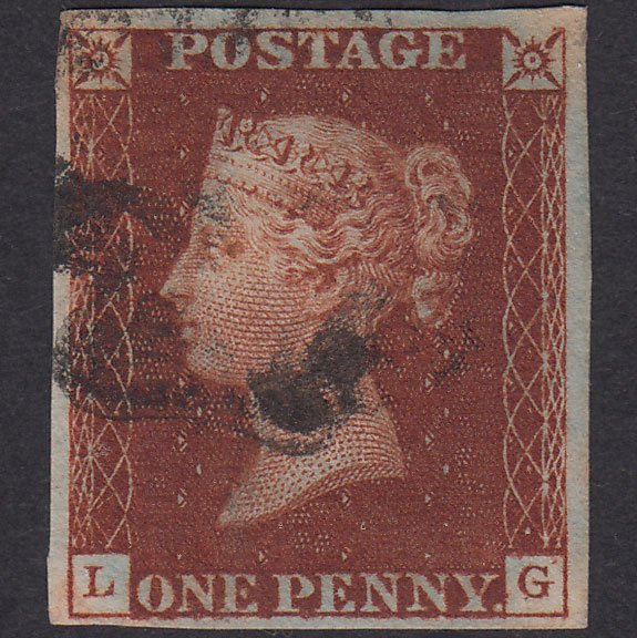GB QV 1841 1d Deep Red-Brown Pl 15 SG10-B1(4) Const Var LG VFU 4M MX