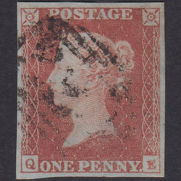 GB QV 1841 1d Red-Brown Plate 97 SG8-B1(1) QE FU 4 Good Margins