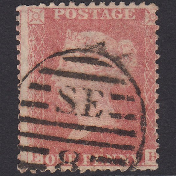GB QV 1857 1d Pale Rose Plate 67 SG39-C10(3) EH SE8