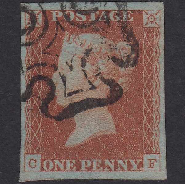 GB QV 1841 1d Red-Brown Pl 23 SG8-B1(1) CF FU Missing Imprimatur 4M MX
