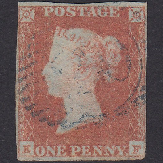 GB QV 1841 1d Plate 90 SG8-B1(1) EF PU Nr 4M Blue Mitcham  29 Pinholes