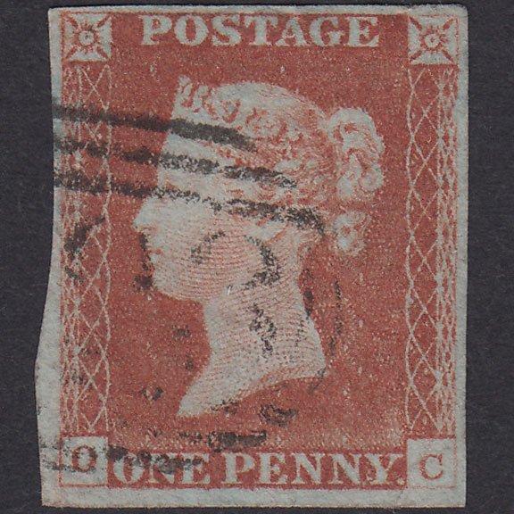 GB QV 1841 1d Red-Brown Plate 59 SG8-B1(1) OC FU 4 Margins