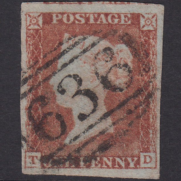 GB QV 1841 1d Plate 75 SG9-B1(3) TD FU 4 Good To Huge Margins Redruth 636