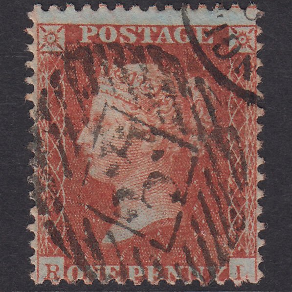 GB QV 1856 1d Brick-Red Plate 43 SG30-C8(2) RL FU London IS 33