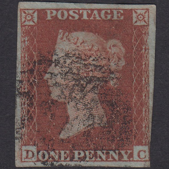 GB QV 1841 1d Red-Brown Plate 163 SG8-B2(1) DC GU 4 Margins