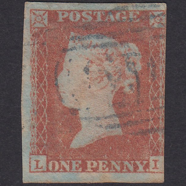 GB QV 1841 1d Red-Brown Plate 89 SG8-B1(1) LI GU Blue Postmark