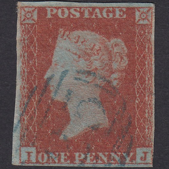 GB QV 1841 1d Plate 133 SG8-B2(1) II GU Nr 4M Blue Pmk