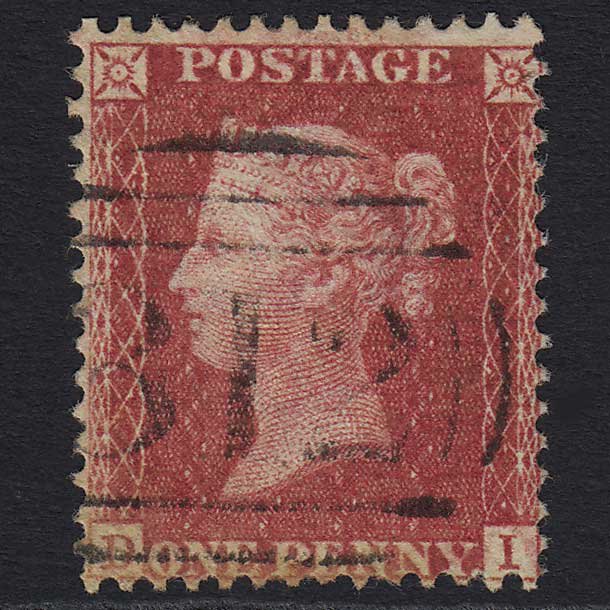 GB QV 1857 1d Rose-red (Plate 55) (SG40) 'DI' GU Gloucester (312) C10