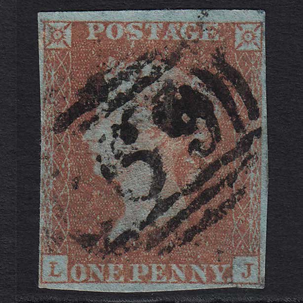 GB QV 1841 1d Red-brown (Plate 101) (SG8) 'LJ' GU 4 Margins