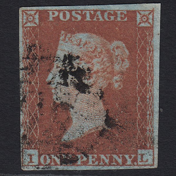 GB QV 1841 1d Red-brown (Plate 127) SG8-B2(1) IL FU 4 Margins