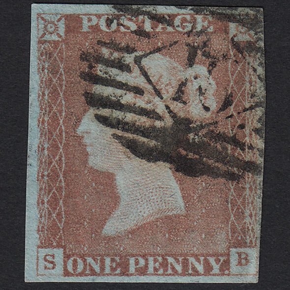 GB QV 1841 1d Red-brown (Plate 71) SG8-B1(1) SB GU in London 4 Margins