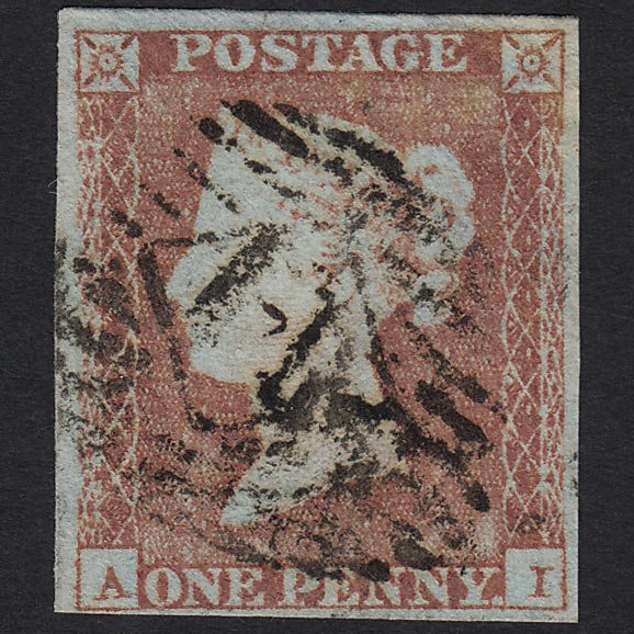 GB QV 1841 1d (Plate 106) SG9-B1(3)) AI GU in London 4M Missing Imprimatur