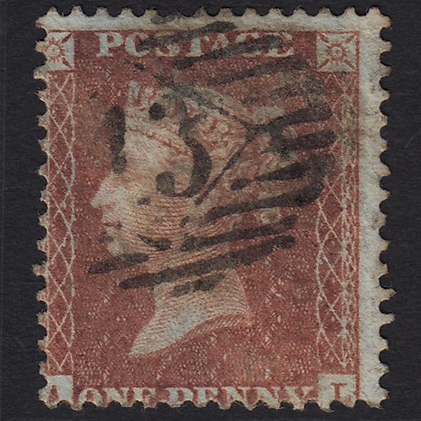 GB QV 1856 1d Red-brown SG29-C8(1) AL FU in London