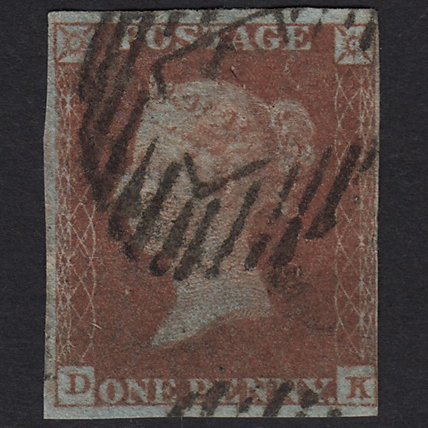 GB QV 1841 1d Red-brown (Plate 130) SG8-B2(1) DK GU in London 4 Margins