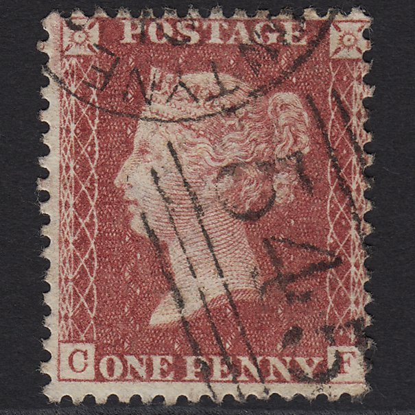 GB QV 1857 1d Rose-red (Plate 58) SG40-C10(1) CF VFU Newcastle 545