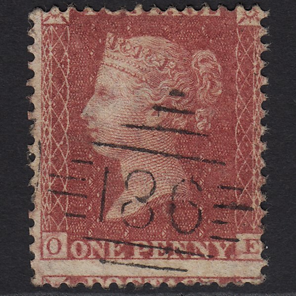 GB QV 1857 1d Rose-red (Plate 59) SG40-C10(1) OE FU Dublin 186 Large Misperf