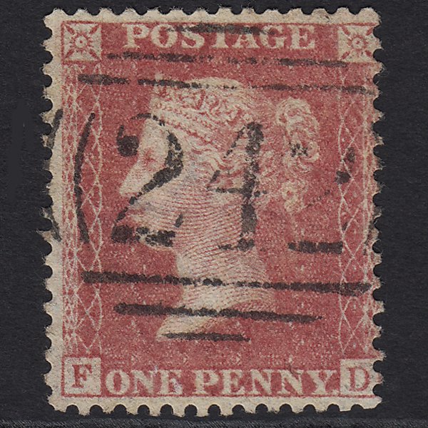 GB QV 1857 1d Rose-red (Plate 46) SG40-C10(1) FD FU Derby 242