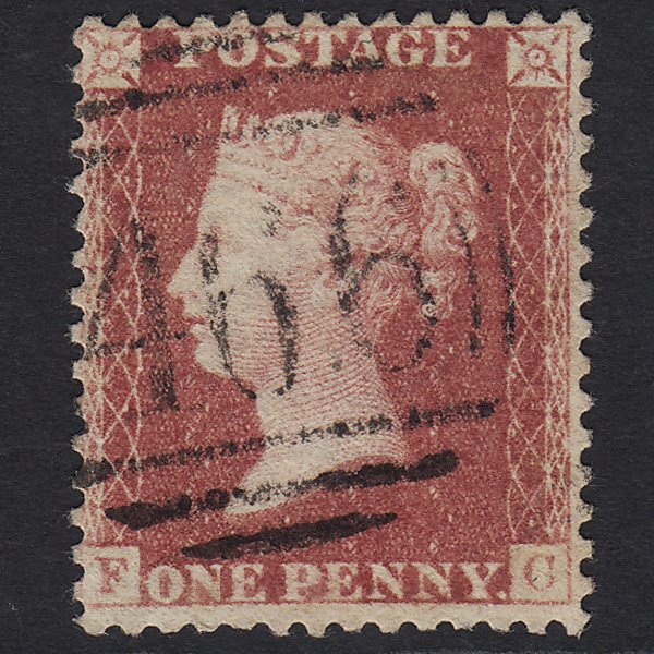 GB QV 1857 1d Rose-red (Plate 43) SG40-C10(1) FC FU Liverpool 466
