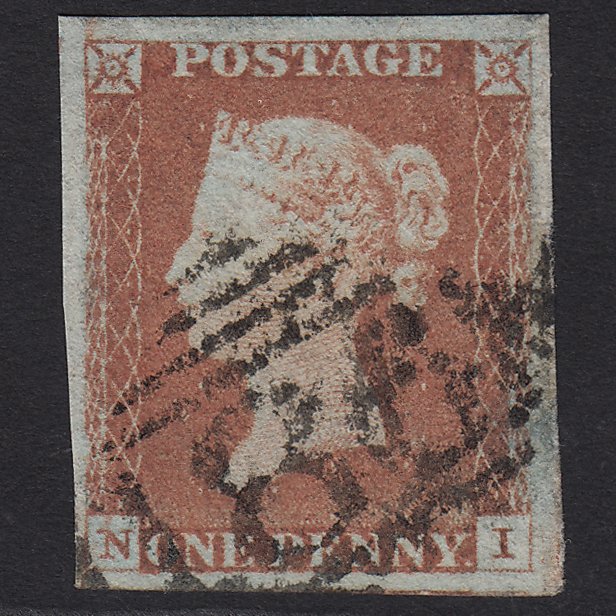 GB QV 1841 1d Red-brown (Plate 71) SG8-B1(1) NI FU 4M Imperf Dublin 186