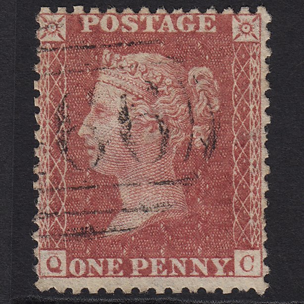 GB QV 1857 1d Rose-red (Plate 36) SG40-C10(1) QC GU Light Cancel