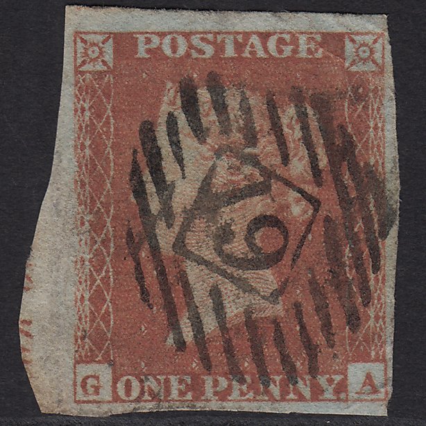 GB QV 1841 1d (Plate 166) SG8-B2(1) GA GU 4 Margins London IS 19 Marginal